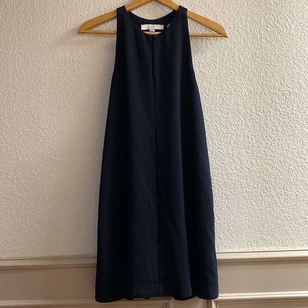 ANN‎ Taylor Loft black flowy halter neck georgette sleeveless mini dress
